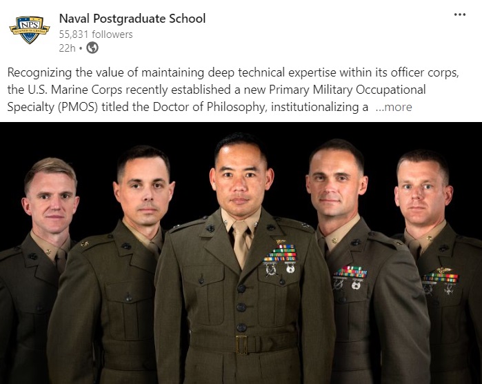 U.S. Marine Corps recently established a new Primary Military Occupational Specialty